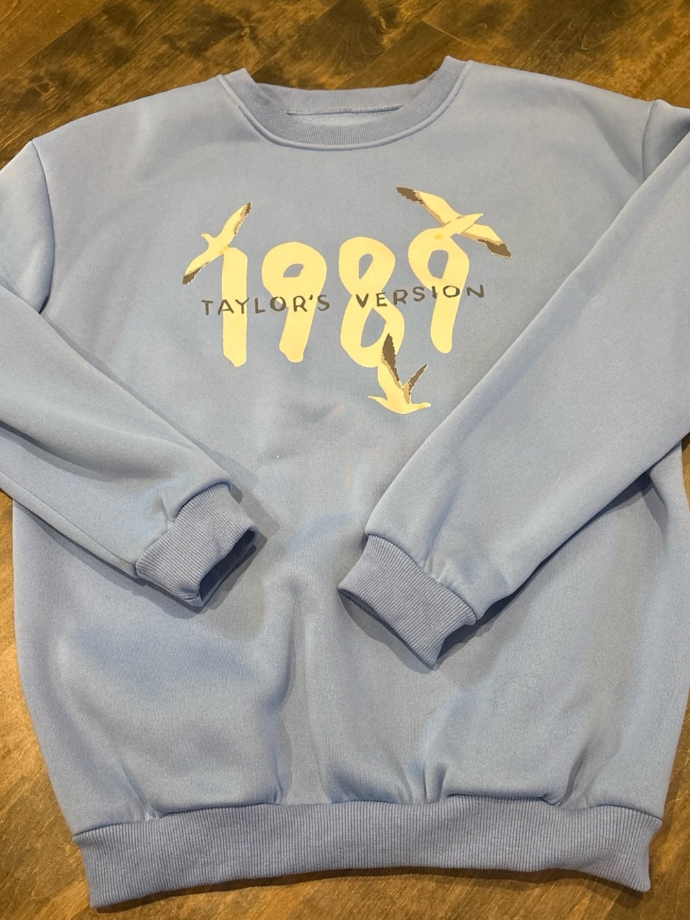 Taylor Swift 1989 Crewneck Sweatshirt - Light Blue with Yellow Graphic